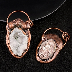 Pendentifs en agate druzy naturel&nbsp;PW-WGF8F92-01