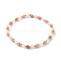 Ensembles de bracelets extensibles en quartz rose naturel et rhodonite&nbsp;BJEW-JB06255-01