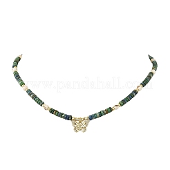 Collane con pendenti in crisocolla naturale e magnesite naturale&nbsp;NJEW-JN06625