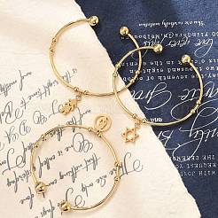 201 браслет-манжета из нержавеющей стали&nbsp;BJEW-M284-20G-1