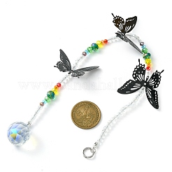 Подвески из граненого стекла круглой формы&nbsp;HJEW-TA00144