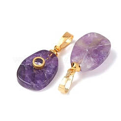 Natürlichen Amethyst Edelsteinanhänger&nbsp;G-P628-02G-06