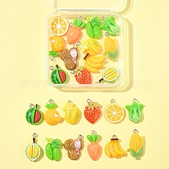 24шт 12 стиля непрозрачные подвески из смолы&nbsp;RESI-FS0002-07