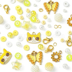 Kit di gioielli con braccialetti rotondi in acrilico e perle di vetro fai da te&nbsp;DIY-FS0006-29E