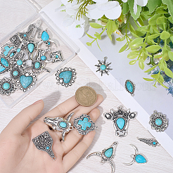30pcs 15 Arten synthetische Türkisanhänger&nbsp;FIND-BM0001-30
