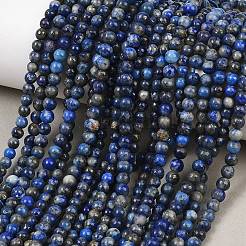 Природные ляпис-лазури круглых бусин пряди&nbsp;G-I181-09-4mm