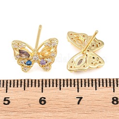 Boucles d'oreilles en laiton avec micro pavé de zircons cubiques pour femmes&nbsp;KK-A305-09G-01