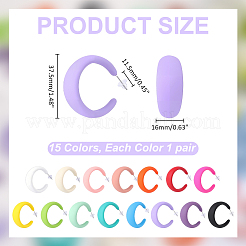 15 Paar 15 Farben Acryl C-förmige Ohrstecker&nbsp;EJEW-WR0001-012
