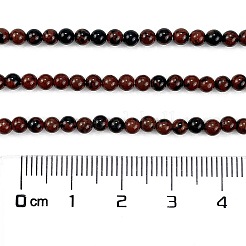 Натурального красного дерева обсидиана бисер нитей&nbsp;LS-G-N0189-02-3mm-A