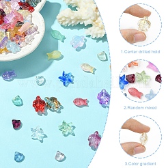 120шт 4 стиля прозрачные стеклянные бусины&nbsp;GLAA-YW0004-32