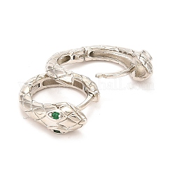 Латунные микро проложить серьги обруча кубического циркония&nbsp;X-EJEW-F273-07P