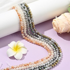 1-рядные гальванизированные стеклянные бусины с эффектом кракле&nbsp;EGLA-YW0005-45A