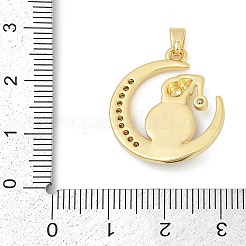 Micro pavé di zirconi chiari in ottone con pendenti in vetro&nbsp;KK-G524-01G-03