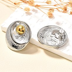 Двухцветные серьги-гвоздики из нержавеющей стали 304&nbsp;EJEW-F355-02GP-01