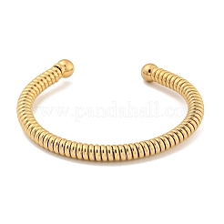 Bracelets manchettes en acier inoxydable 304 de style fil téléphonique avec placage ionique (IP)&nbsp;BJEW-P331-05G