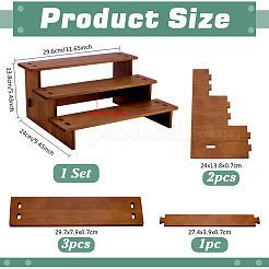 3-уровневые сосновые стенды для косметики&nbsp;DJEW-WH0816-004C
