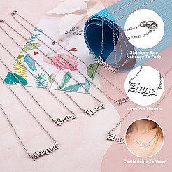 6 шт. 6 стиля 304 нержавеющая сталь кулон в виде слова ожерелье&nbsp;NJEW-KS0001-06P