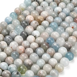 Chapelets de perles en aigue-marine naturelle&nbsp;G-F591-29A-12mm-02