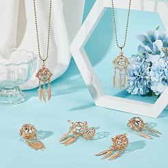 6 шт. 6 стиля полые латунные бусины клетка большие подвески&nbsp;FIND-SC0014-10KCG