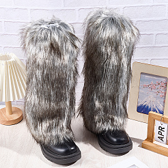 Чехол для ботинка из полиэстера с имитацией лисьего меха&nbsp;AJEW-WH20130-37B