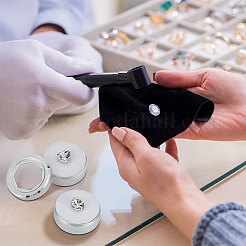 Алюминиевые коробки для хранения россыпью алмазов с шестиугольной стеклянной видимой крышкой&nbsp;LS-CON-WH0110-55A