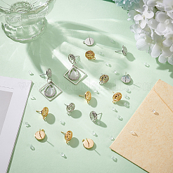 16 шт. 2-х цветная латунная фурнитура для сережек-гвоздиков&nbsp;KK-BC0010-36