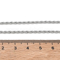 10 collier chaîne corde en acier inoxydable 304 de 2 mm&nbsp;NJEW-G203-08P