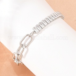 Bracciali in acciaio inossidabile 304 con maglie in zirconia cubica trasparente&nbsp;BJEW-D460-10P