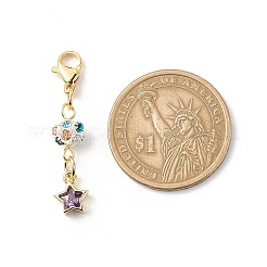 Decorazioni pendenti a stella in ottone con zirconi cubici&nbsp;HJEW-JM00794