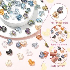 100шт гальванические прозрачные стеклянные бусины&nbsp;GLAA-CJ0002-78