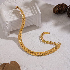 304 Edelstahl Cuban Link Kettenarmbänder für Damen&nbsp;TJ2572
