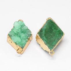 Гальванические соединители из натурального и окрашенного агата друзы&nbsp;G-N0168-017