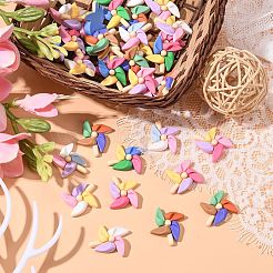 30шт 5 цвета непрозрачные красочные кабошоны из смолы ветряной мельницы&nbsp;RESI-CJ0002-52