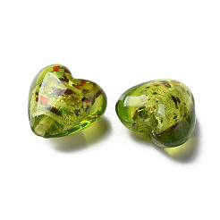 Стеклянные бусины ручной работы лэмпворк из серебряной фольги&nbsp;FOIL-T005-01A