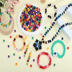 1200 pièce 6 styles de perles en plastique opaques et transparentes&nbsp;KY-SZ0001-51