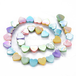 Нити бусин из натуральных пресноводных раковин с гальваническим покрытием&nbsp;X-SHEL-N026-170