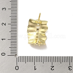 Серьги-гвоздики из латуни с микропаве из кубического циркония&nbsp;LS-KK-K371-25G