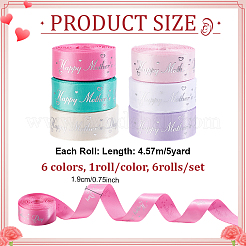 6 rotolo di nastro in poliestere per la festa della mamma in 6 colori&nbsp;OCOR-PH0036-75B