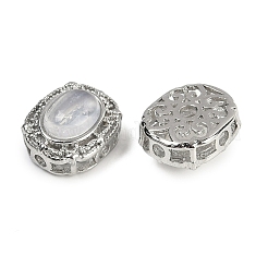 Латунные паве из натурального радужного лунного камня овальные многорядные звенья&nbsp;G-C172-04P