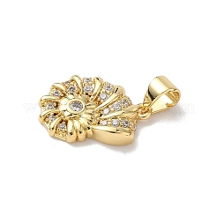 Латунные микропаве прозрачные подвески с фианитом&nbsp;KK-A273-18G