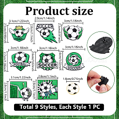 9 pieza de 9 estilos de alfileres de solapa de aleación esmaltados con temática de fútbol para mochilas y ropa.&nbsp;JEWB-PH0001-92