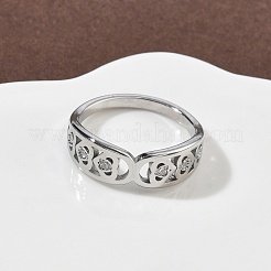 Anelli da donna in acciaio inossidabile 304 con zirconi cubici&nbsp;RJEW-F189-03P