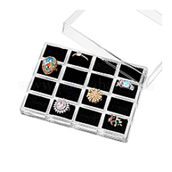 Стойки для показа колец с 16 слотом и крышкой&nbsp;DIY-WH0430-711B