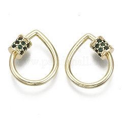 Charmes de verrouillage de mousqueton à vis de zircone cubique micro pave&nbsp;KK-R136-069A-NF