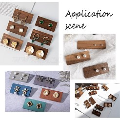 2 ensemble de porte-cartes rectangulaires avec motif de grain de bois pour boucles d'oreilles&nbsp;CDIS-PH0001-36