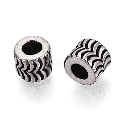 Крупные бусины с текстурой из нержавеющей стали 304 в европейском стиле&nbsp;STAS-T072-98AS