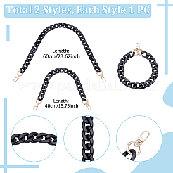 2 шт. 2 стиля акриловых витых цепных ручек для сумок&nbsp;HJEW-UN00071