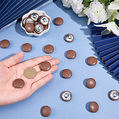 30 bouton en aluminium et cuir PU à 1 trous&nbsp;BUTT-GF0004-12C