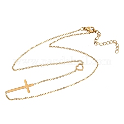 Colliers à maillons croisés en acier inoxydable 304 pour les personnes à caractère religieux&nbsp;NJEW-H093-03G