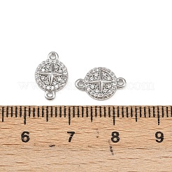 Шармы-соединители из латуни с микропаве из прозрачного кубического циркония&nbsp;KK-H524-02P